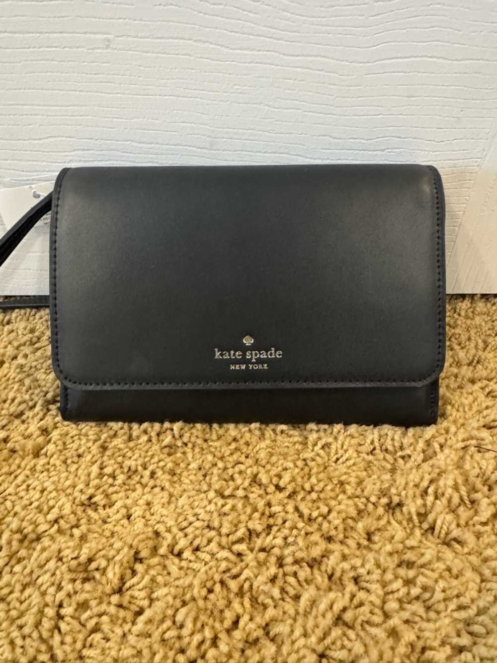 kate spade black Leather Wristlet Clutch